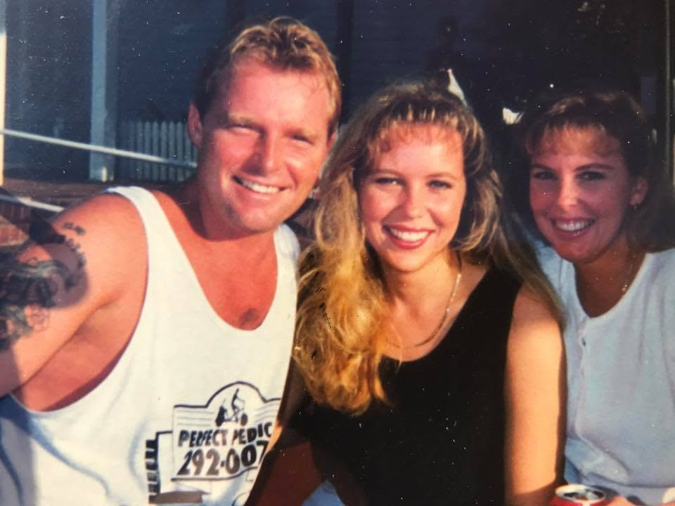 Michael Agee with his sisters Mary and Laura in Key West, Florida, in 1995 while he was working as a pedicab driver.